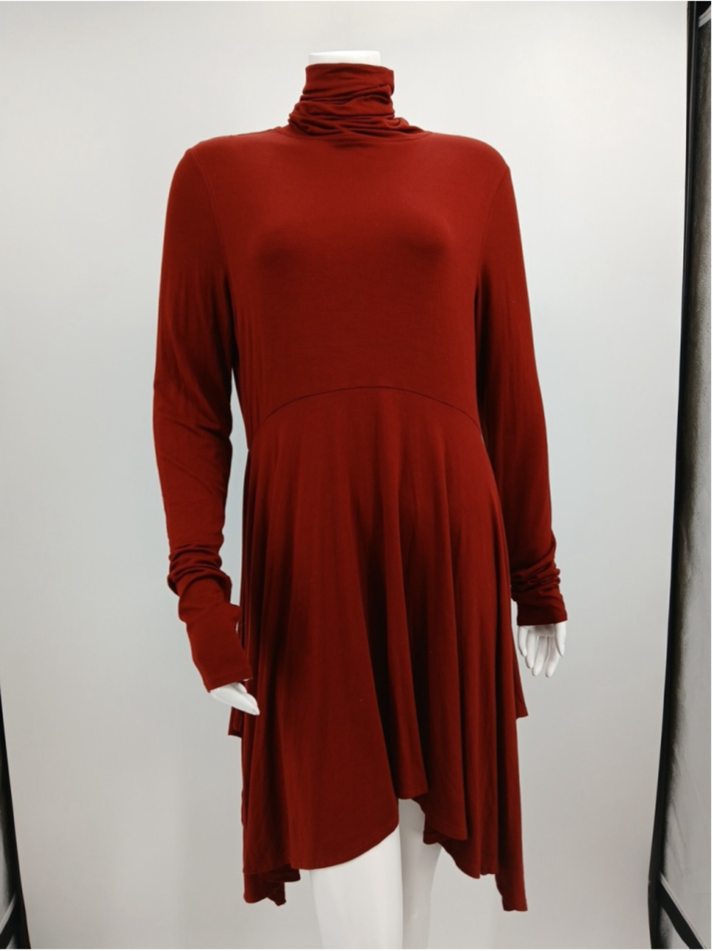 Peruvian Connection Portabella Road Tunic Dress Size Large Lacquer Red Jersey